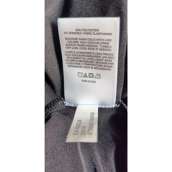 NWT Y2K Express Black V Neck Wrap Bodysuit Sz Small Academia Balletcore Goth - Picture 6 of 6